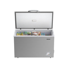 Nikai 340L Gross/300L Net, Single Door Chest Freezer with Storage Basket, High Energy Efficiency Cooling System, Adjustable Temperature, Silent Operation, For Home & Restaurants - NCF340N7S Silver