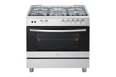LG 90cm Free-Standing Stainless Steel Gas Cooker with 5 Burners, Closed-Door Grilling & Full Safety System