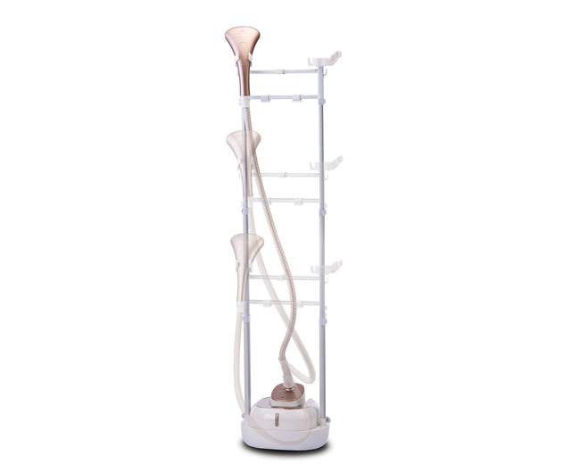 BLACK+DECKER GSTD2050-B5 garment steamer - white and rose gold, front angle