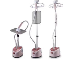 EliteEco SC-618 2000W Garment Steamer with Built-in Ironing Board, Pink - front view
