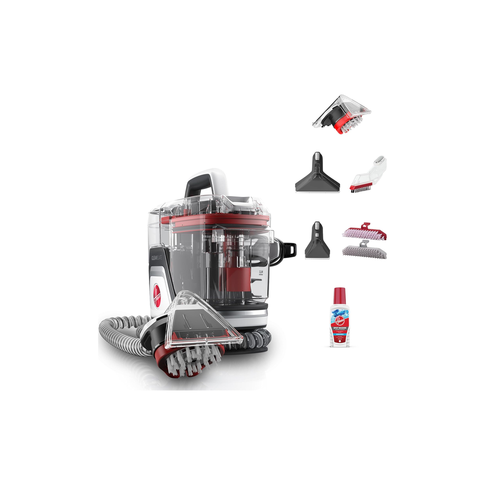 Hoover CleanSlate CDSW-MPMC portable spot cleaner with SpinScrub tool and full accessory set