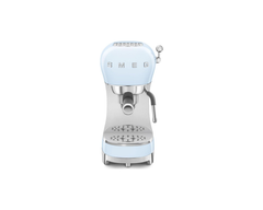 Smeg ECF02PBUK Espresso Coffee Machine with 15 Bar Pump, 1350W, Pastel Blue – front view