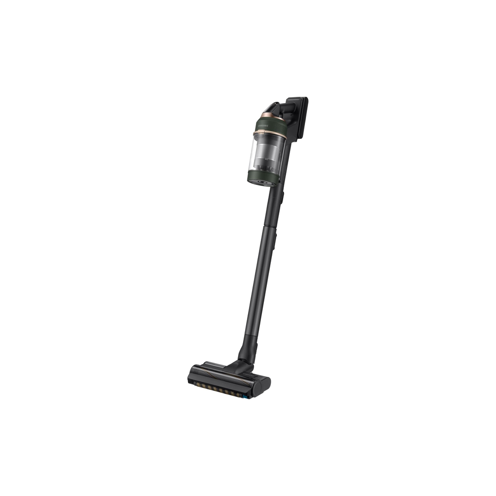 Samsung VS20A95943N stick vacuum angled view showing dust canister and floor head