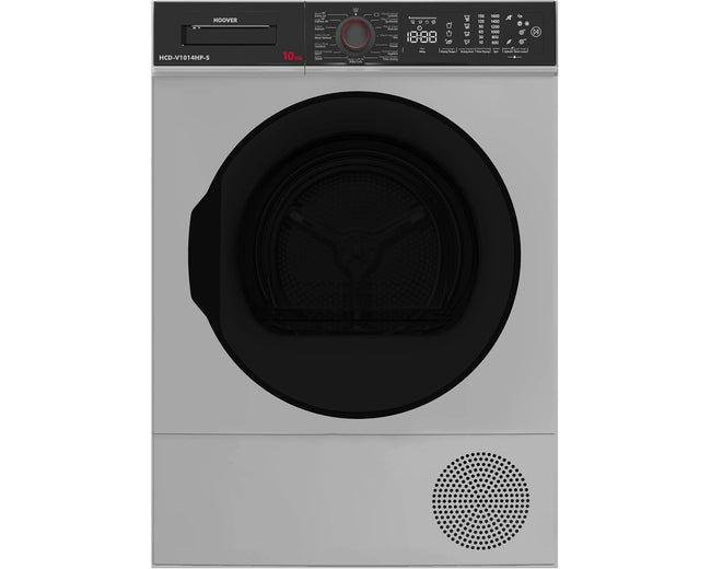 Hoover HCD-V1014HP-S 10kg heat pump tumble dryer, silver – front view