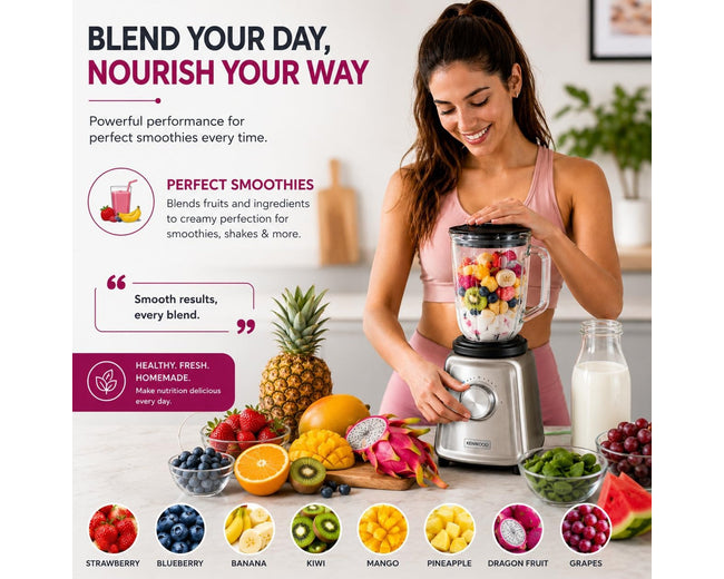 Kenwood BLP44 Glass Blender 800W, 1.5L