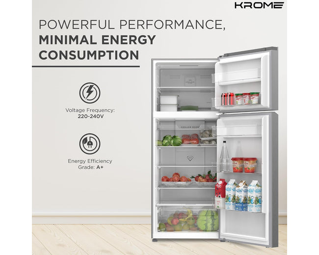 Krome KR-REF600T Refrigerator – doors open