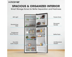 Krome KR-RFF370TI Refrigerator – interior storage