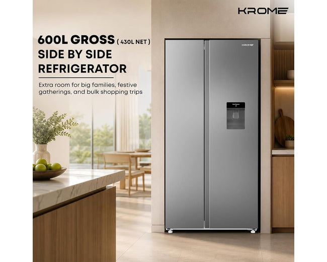 Krome KR-SBS600WM Refrigerator – in a kitchen