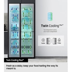 Samsung SpaceMax American‑Style Fridge Freezer 652 L Twin Cooling Plus, SmartThings Connectivity Total No Frost (Black) RS66DG815CB1EU