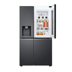 LG InstaView Double Door Fridge 617L, Black GR-X267CQES