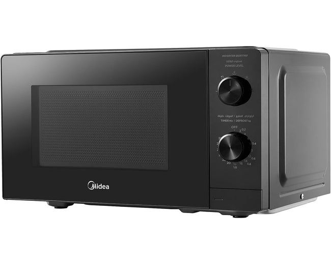 Midea MM7P012MZ-BK microwave – angled view