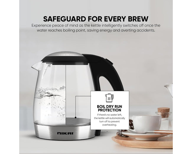 Nikai NK303G Cordless Glass Electric Kettle 1.2L