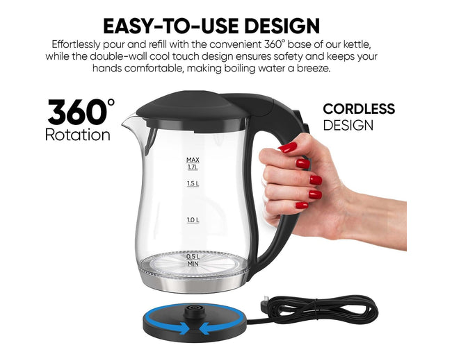 Nikai NK323G Glass Electric Kettle 1.7L