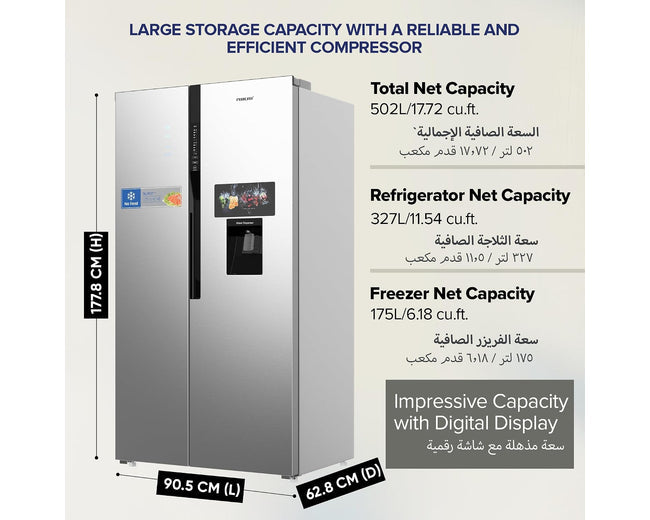Nikai NRF800SBSD5 Refrigerator – capacity and dimensions