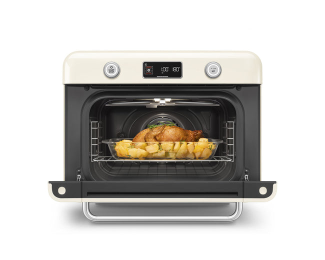 Smeg COF01CRUK cream 50's Style countertop combi steam oven - view 5