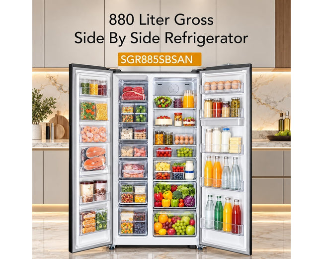 Super General SGR885SBSAN 880L gross capacity interior