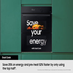 Samsung Built-In Single Oven 76 L Series 4 Dual Cook NV7B44205AS Stainless Steel