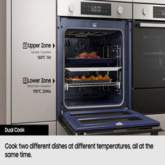 Samsung Built-In Single Oven 76 L Series 4 Dual Cook NV7B44205AS Stainless Steel