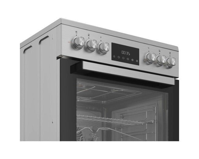 Whirlpool WR60 EV520207 XME 60cm Ceramic Cooker, 83L Multifunction Oven, Inox