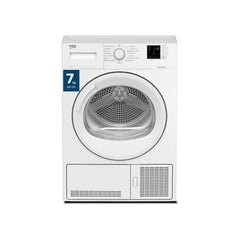 Beko 7kg Condenser Tumble Dryer with 15 Programs, AquaWave Technology & Sensor Drying – DC7W White