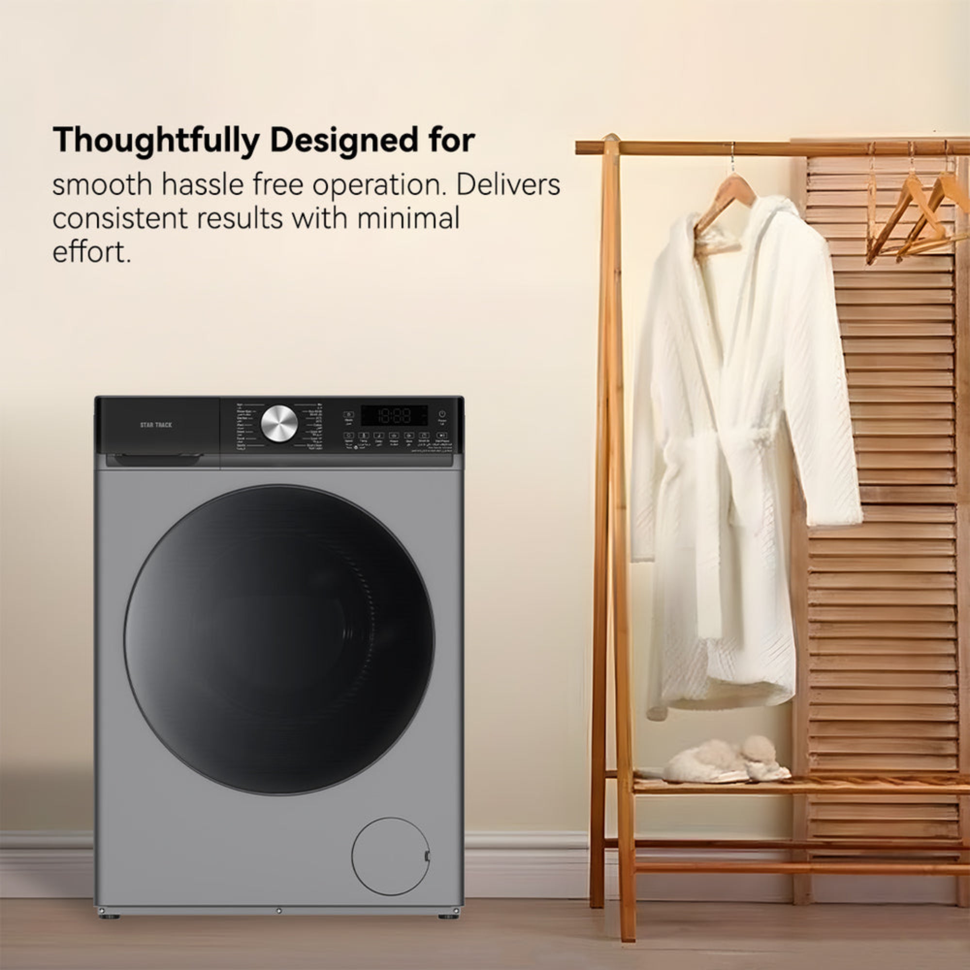 Star Track 7KG Front Load Washing Machine with BLDC Inverter Motor 1400 RPM & Steam Wash SW-700ATT2-AZ (GRAY)