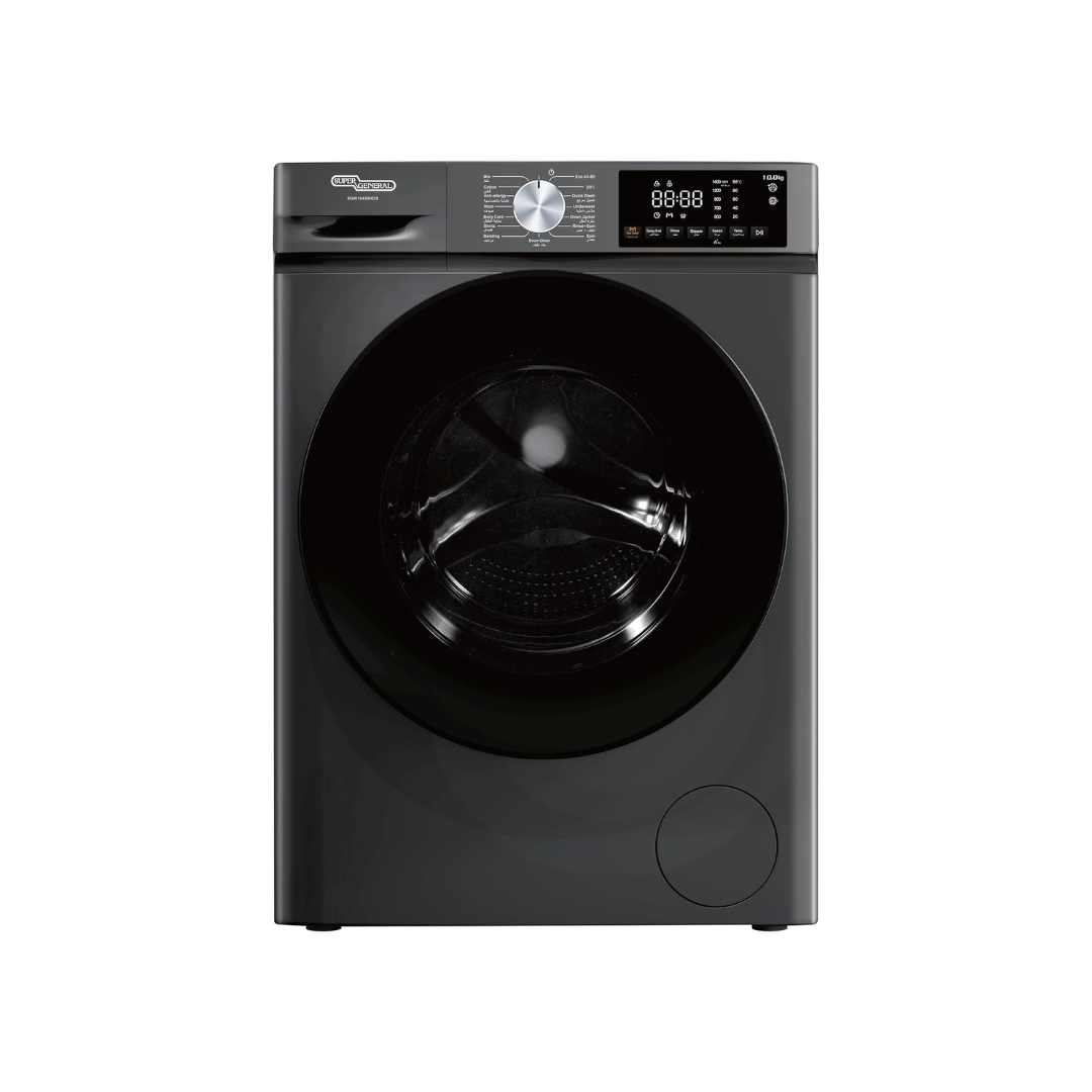 Super General SGW10450HDS 10kg Front Load Washing Machine, 1400 RPM Spin Speed, Inverter Motor, High-Capacity Laundry Washer