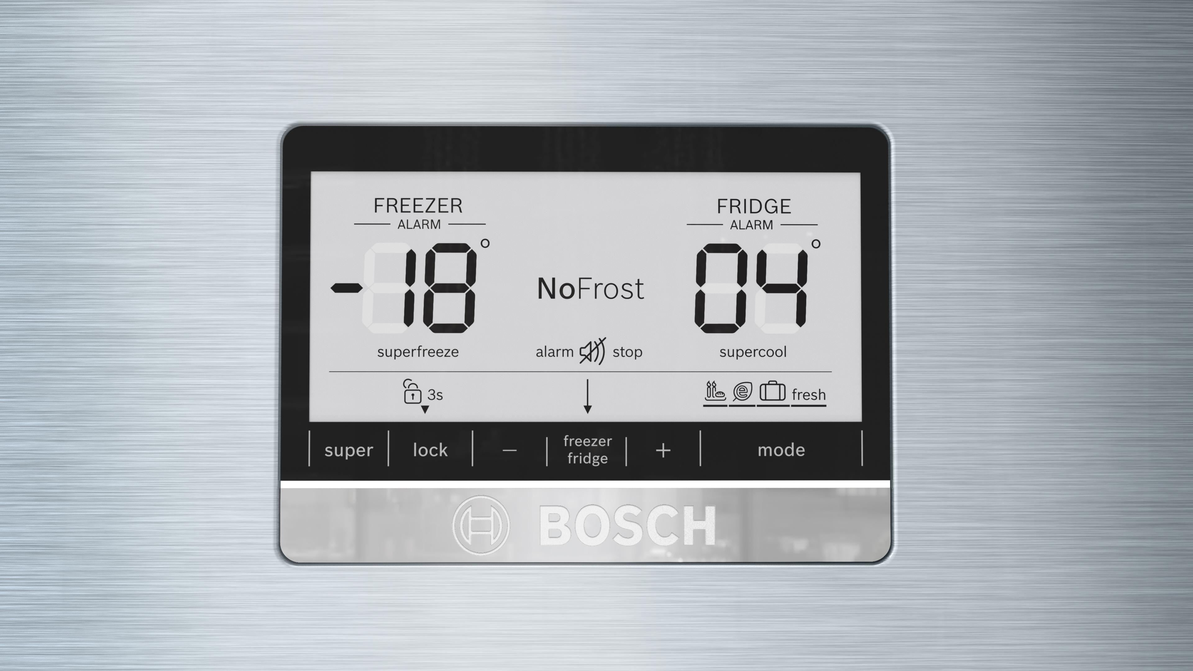 Bosch 687L Series 6 Top Mount Freezer Refrigerator KDN86HIE0M, Brushed Steel, 2 Doors