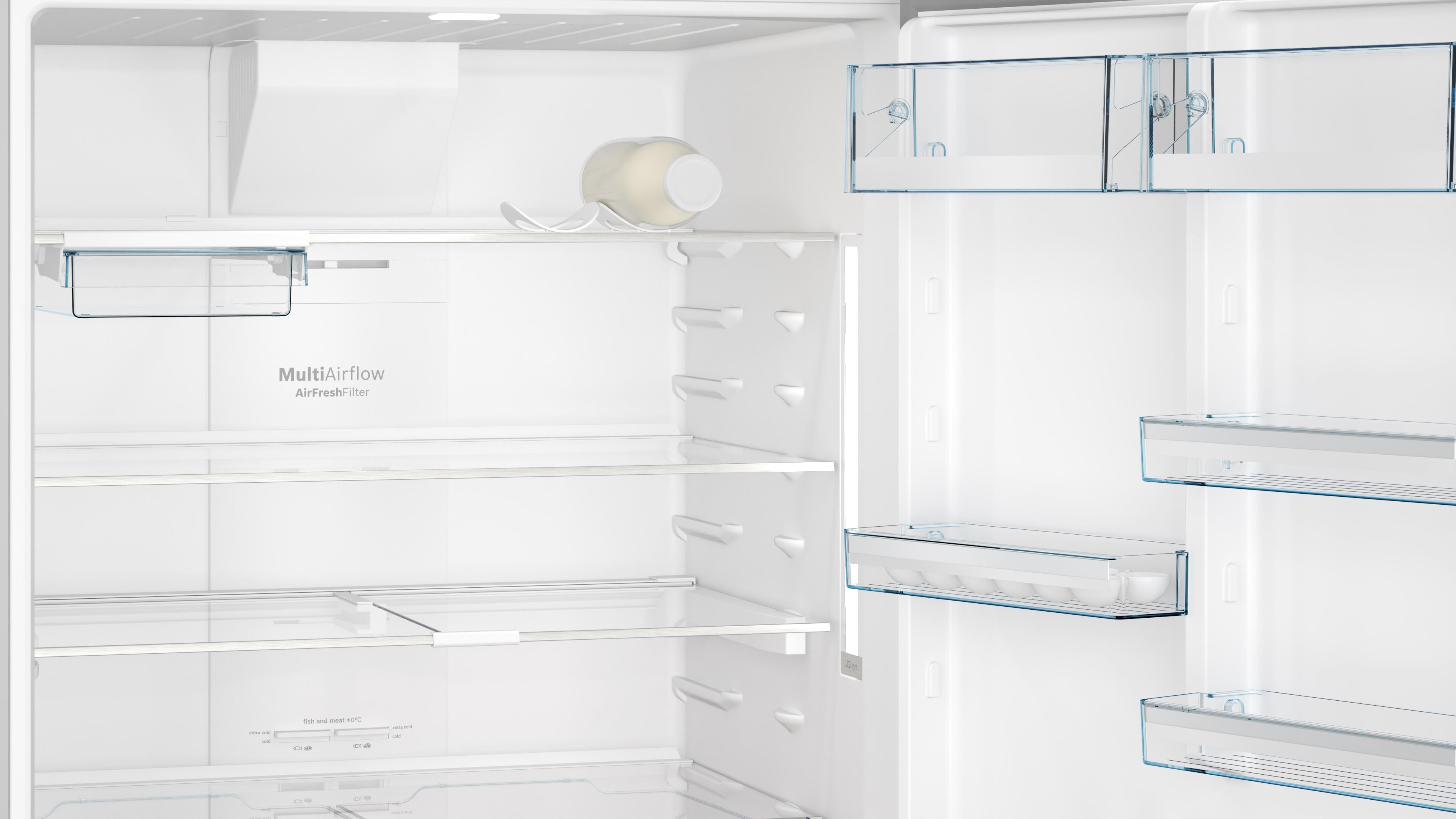 Bosch 687L Series 6 Top Mount Freezer Refrigerator KDN86HIE0M, Brushed Steel, 2 Doors