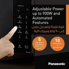 Panasonic NN-ST34NB 25L Solo Microwave Oven – 900W, 5 Power Levels, Auto Cook & Defrost