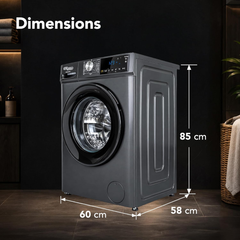 Super General SGW10450HDS 10kg Front Load Washing Machine, 1400 RPM Spin Speed, Inverter Motor, High-Capacity Laundry Washer