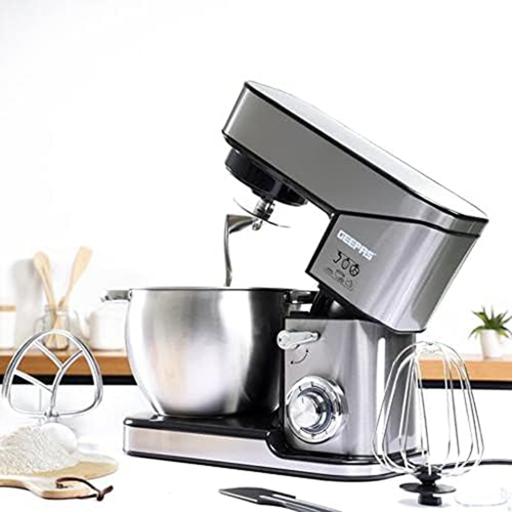 Geepas Stand Mixer 2000W 10L Stainless Steel Bowl 6 Speed Pulse Tilt Head GSM43041