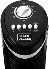 Black & Decker 50W Tower Fan 3 Speeds Low/Medium/High 65, Wide Oscillation Adjustable Portable/Travel Friendly Design with 120 min Timer, For The Perfect Temperature TF50-B5
