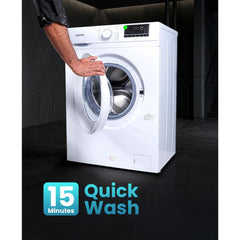 Geepas 6kg Fully Automatic Front Load Washing Machine with Electronic Control, Ecologic System & Overload Protection – GWMF6210LCR, White