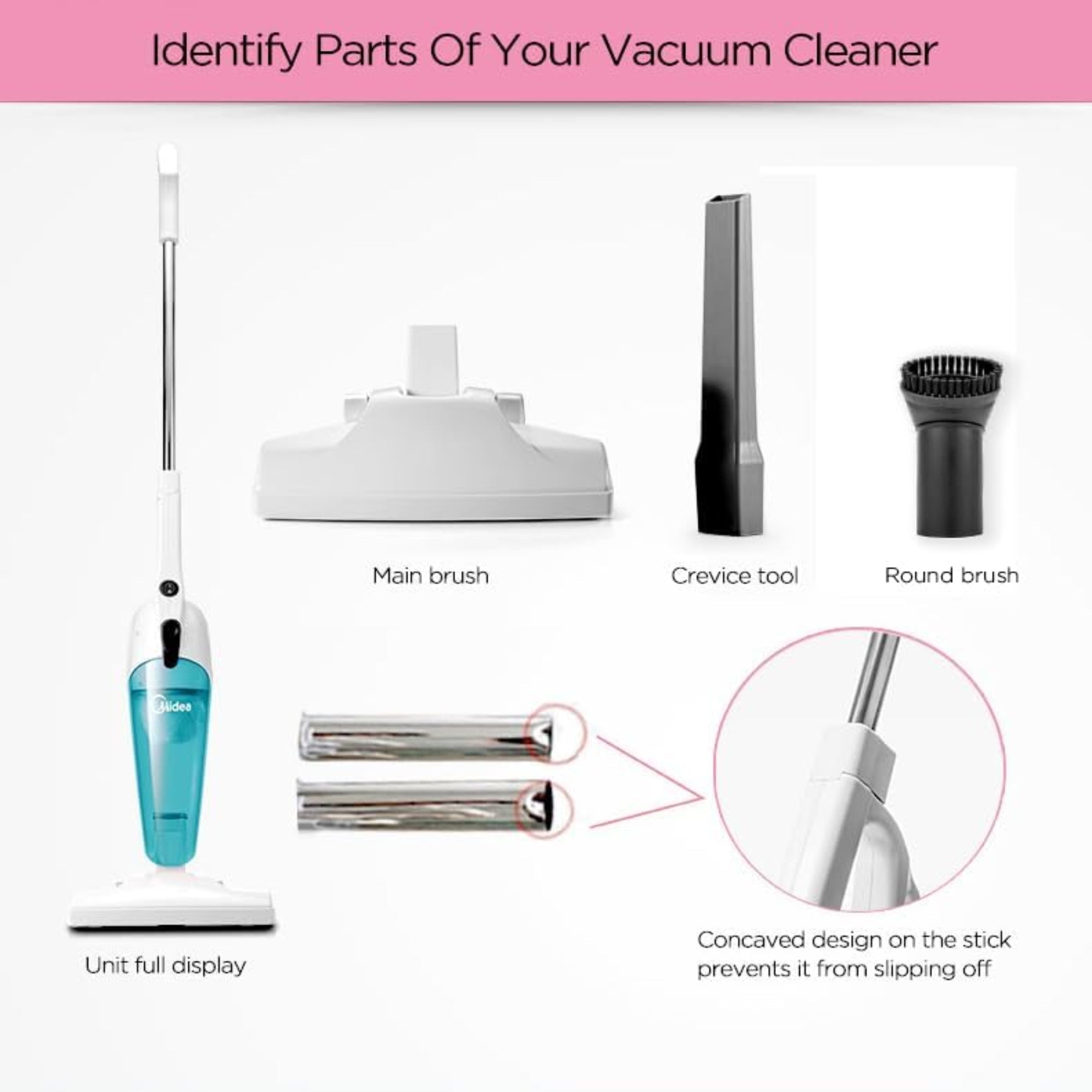 Midea 2-in-1 Corded Stick Vacuum Cleaner 600W Stick & Handheld 0.8L Dust Container SC861