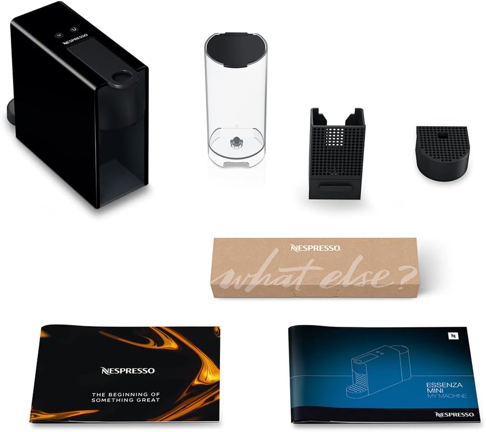 Nespresso Essenza Mini C30-EU2-BK-NE1 Capsules Espresso Machine, Black(C030BK)