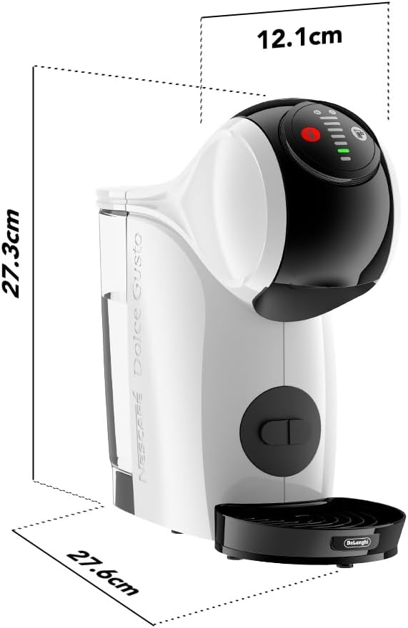 Nescafe Dolce Gusto by De'Longhi Automatic Capsule Coffee Machine GENIO S Coffee Maker with 15 Bar Pressure Ideal for Espresso, Americano, Cappuccino, Latte, Macchiato & Many More Coffee Recipes