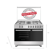 Westpoint 90×60 cm 6 Burners Freestanding Gas Cooker – Stainless Steel WCER-9642E6IBOD