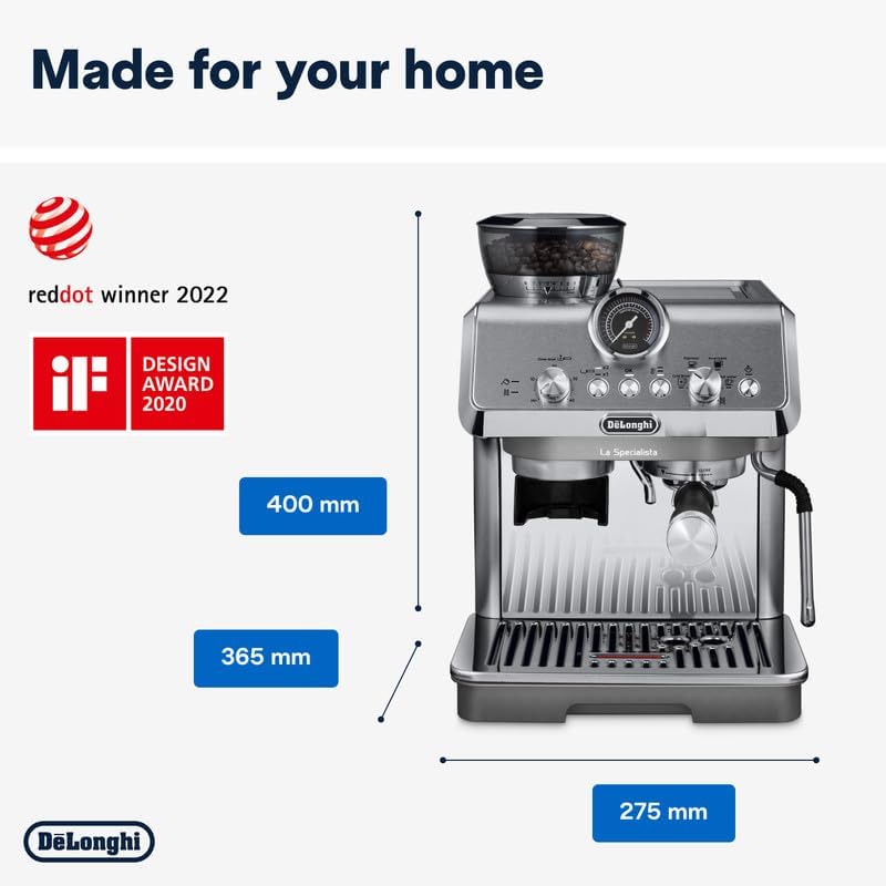 De'Longhi Barista Coffee Machine LA SPECIALISTA ARTE EVO Cold Brew Semi-Automatic Espresso Machine with Cold Extraction Technology, Barista Kit, Built-in Grinder, Milk Frother,15 Bar Pressure EC9255.M