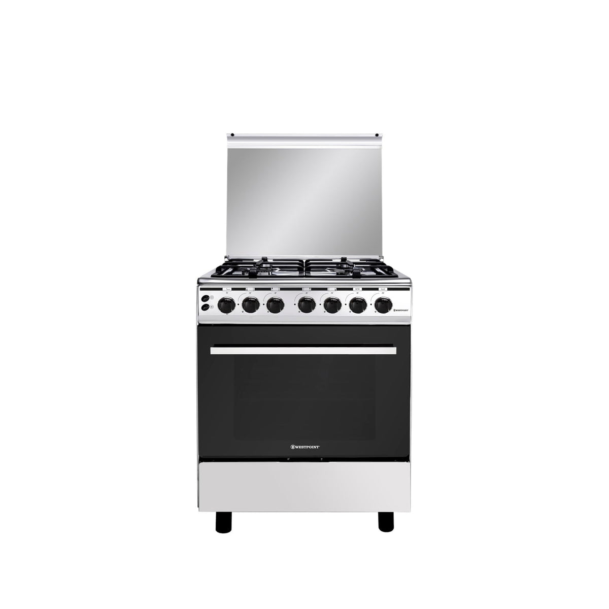 Westpoint 60×60 cm Freestanding Gas Cooker with 4 Burners – Gas Oven Auto Ignition WCE-6060FS (Silver)