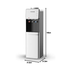 Krome Top Load Water Dispenser – Hot Cold Normal Child Lock Cabinet Storage KR-WDTL (Silver/Black)