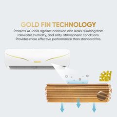 Nikai 1.5 Ton Rotary Split AC, Silent & Energy Efficient Cooling with T3 Tropicalized Compressor, 3D Swinging, Gold Fin technology, 18000 BTU Air Conditioner - NSAC18131N24A / N25IN