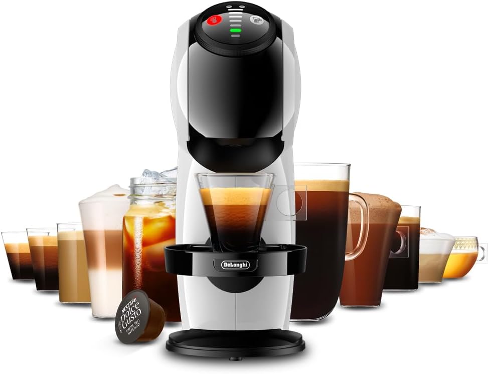 Nescafe Dolce Gusto by De'Longhi Automatic Capsule Coffee Machine GENIO S Coffee Maker with 15 Bar Pressure Ideal for Espresso, Americano, Cappuccino, Latte, Macchiato & Many More Coffee Recipes