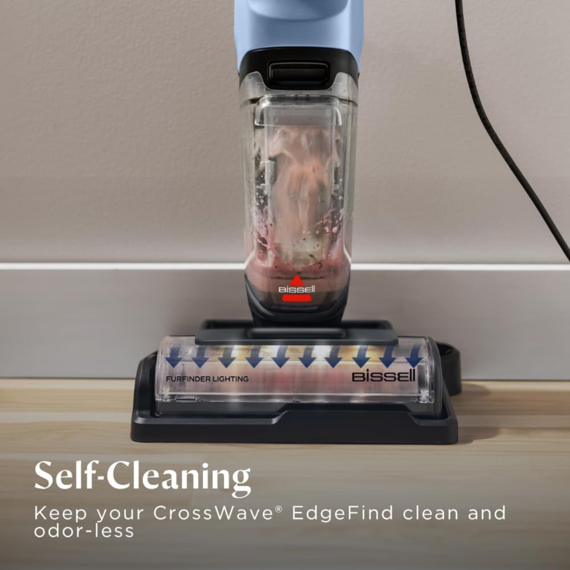 BISSELL CrossWave EdgeFind Wet & Dry Vacuum Cleaner ZeroGap Edge Cleaning FurFinder Headlights Self-Cleaning 4136K