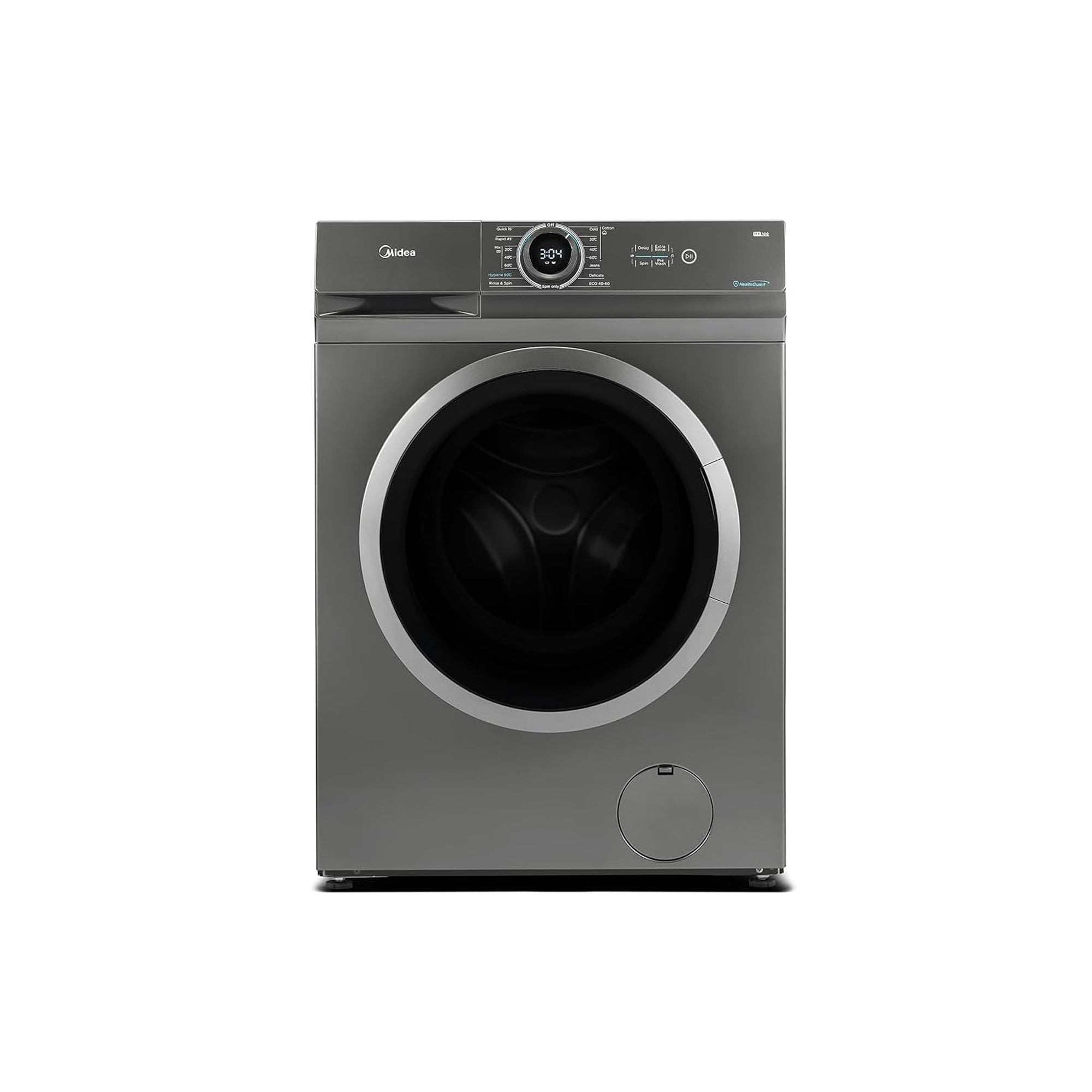 Midea Front Load Washing Machine 8 kg – Integrated LED Control 15 Wash Programs & 1200 RPM MF100W80BTGCC
