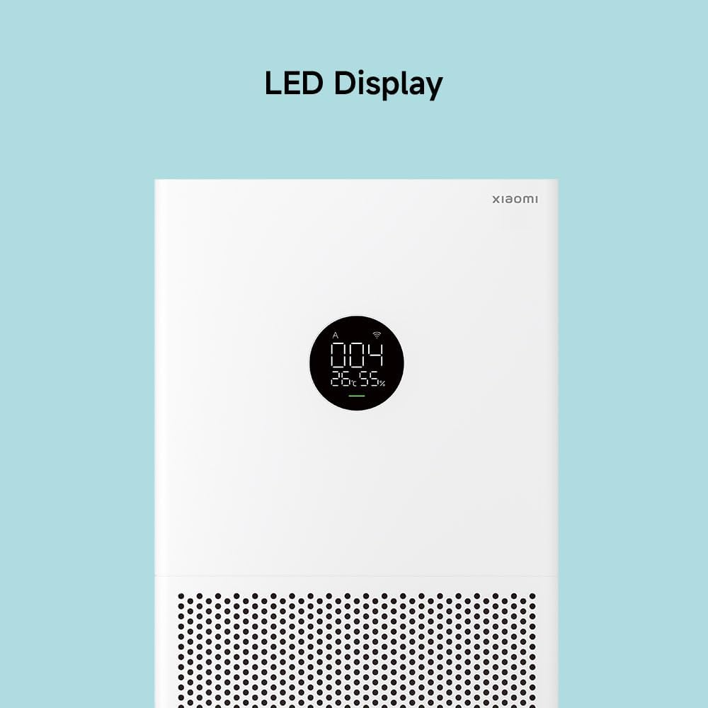 Xiaomi Smart Air Purifier 4 Lite with 75m² Coverage, App/Voice Control, Suitable For Large Room, 360 m³/h PCADR, Oled Touch Screen Display - Mi Home App, Works With Alexa - White