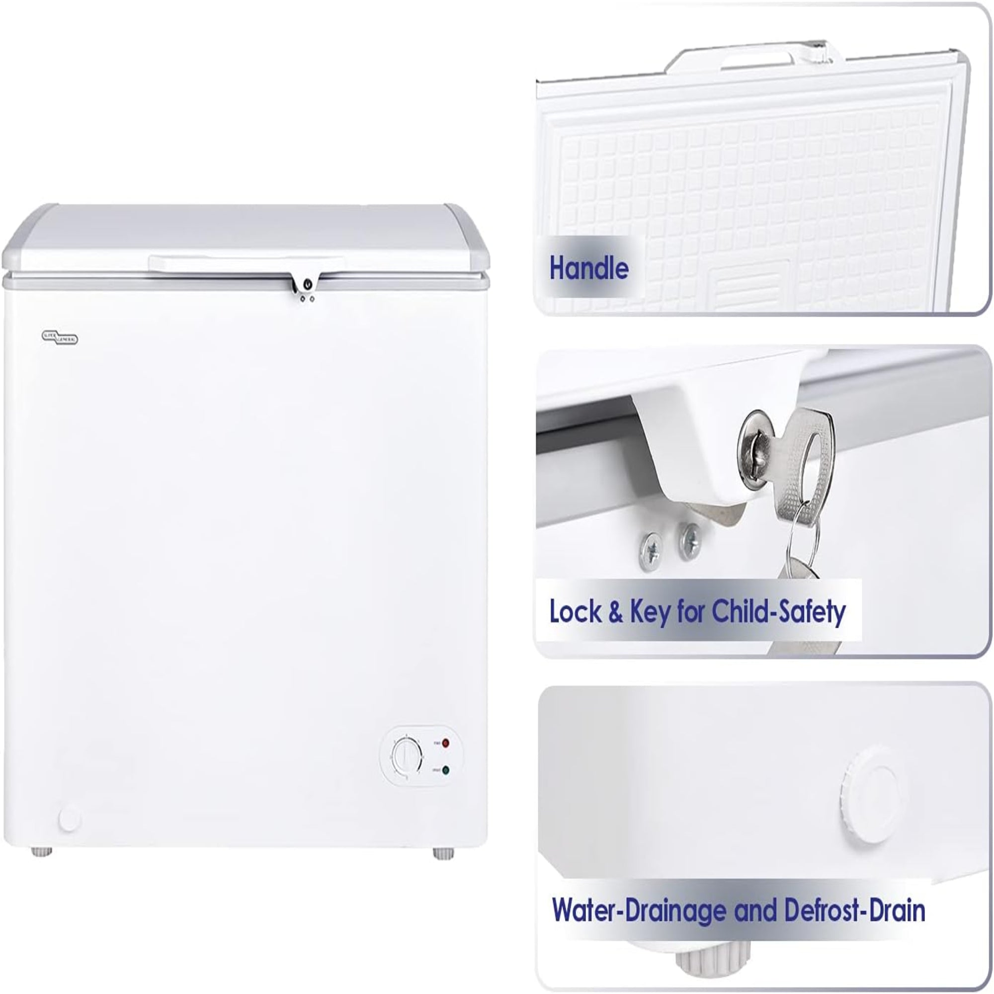 Super General Chest Freezer 200L – Quick Freeze Storage Basket Lock & Key SGF-222