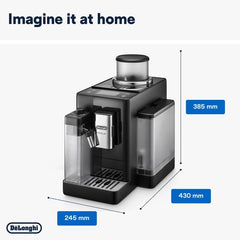 De'Longhi Coffee Machine RIVELIA Fully Automatic Espresso Machine with 22+ Hot & Iced Beverages, Bean Hopper, Color Touch Display, 13 Grinder Settings, LatteCrema, Twin Shot EXAM440.55.B (Europe Made)