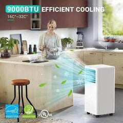 Dalmo 3-in-1 Portable Air Conditioner 9000BTU – Cooling Dehumidifier Fan Mode Digital Control Casters
