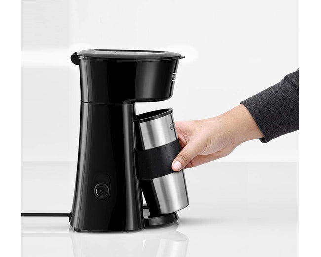 BLACK+DECKER DCT10-B5 Personal Coffee Maker with 360ml Travel Mug, 650W, Black