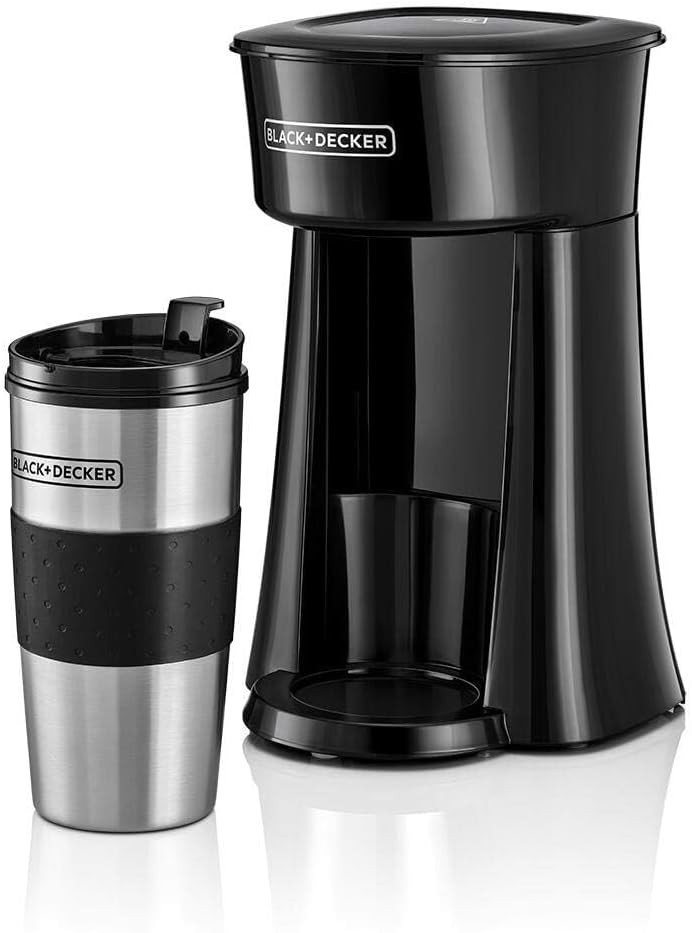 Black & Decker Coffee Machine, 650W, 360Ml Travel Mug, Black - Dct10-B5, 2 Years Warranty